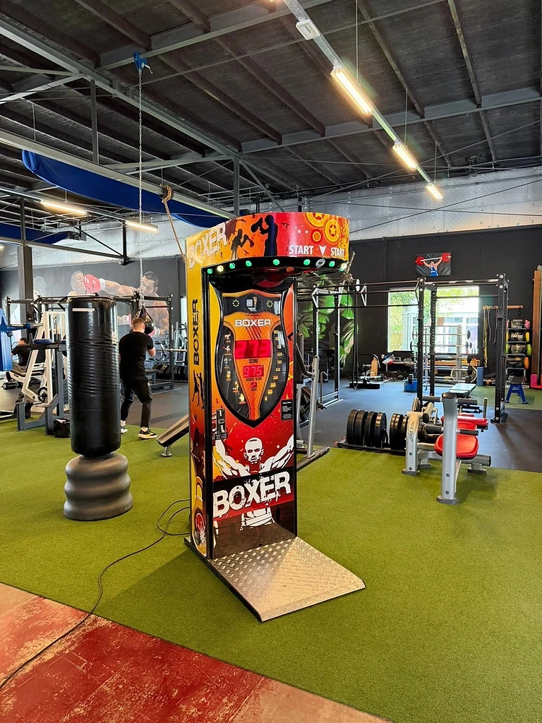 Boxer boksbalmachine opgesteld in een sportschool